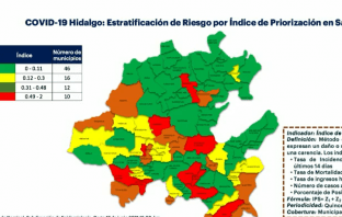 Se mantienen 10 municipios de Hidalgo en semáforo rojo