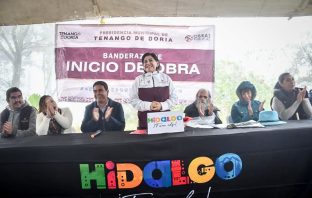 Comienza construcción del arco de bienvenida en Tenango de Doria