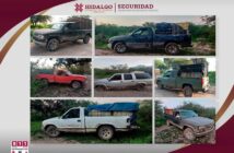 SSPH y Sedena aseguran siete camionetas utilizadas para transportar combustible robado
